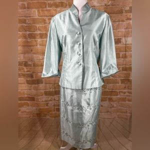 Jessica Howard Mint Green Suit  Size 12